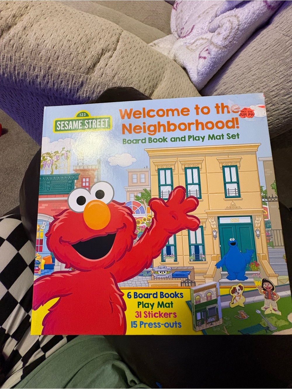 Sesame Street Blue and Green Board Book and Play Mat Set